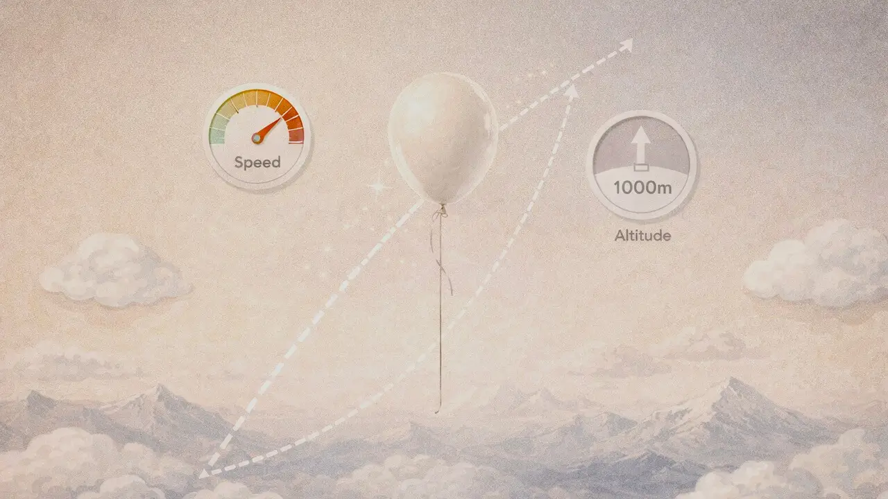 Иллюстрация к статье - Путешествие воздушного шара: физика высотного полёта