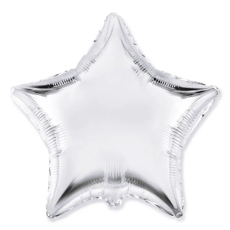 Воздушный шар - Звезда, Серебро, 32"/80 см