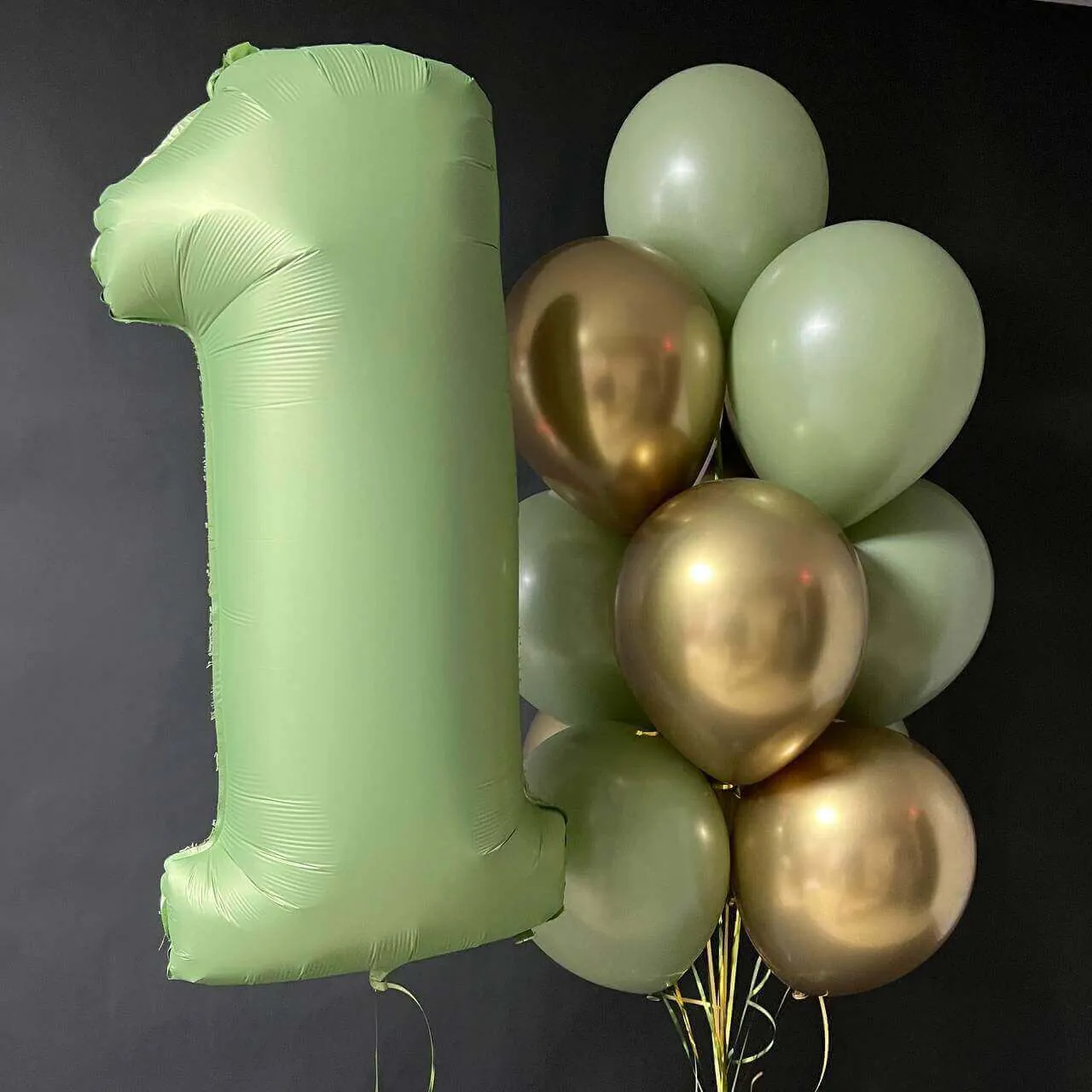 Воздушный шар - На годик эвкалипт/золото