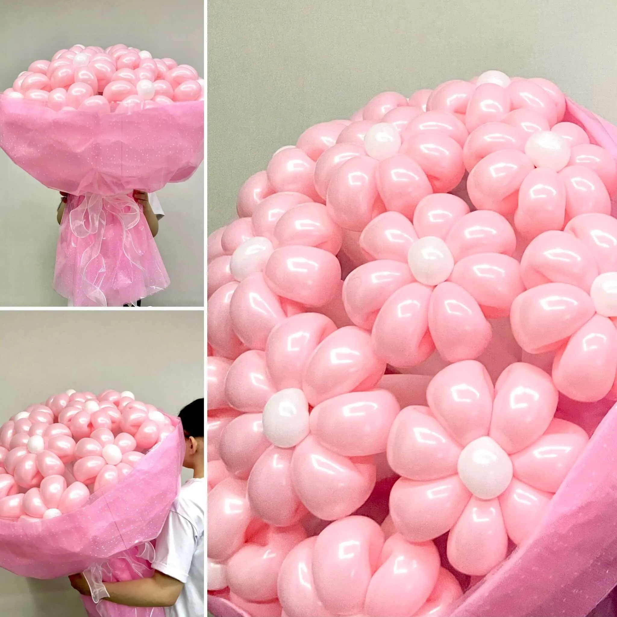 Воздушный шар - Букет ромашек в упаковочной бумаге