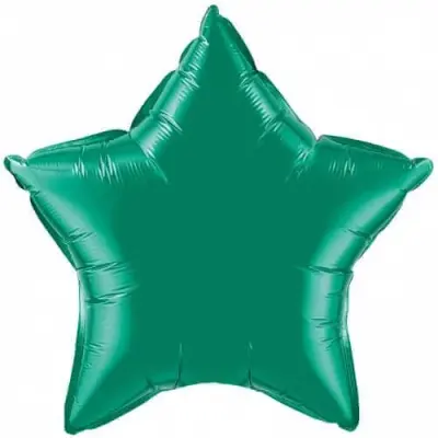 Воздушный шар - Звезда, Зеленый, 18"/45 см