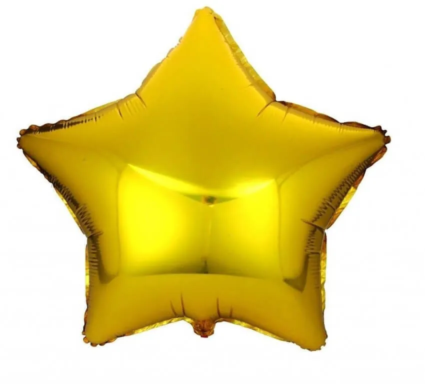 Воздушный шар - Звезда, Золото, 18"/45 см