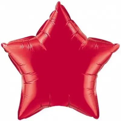 Воздушный шар - Звезда, Красный, 18"/45 см
