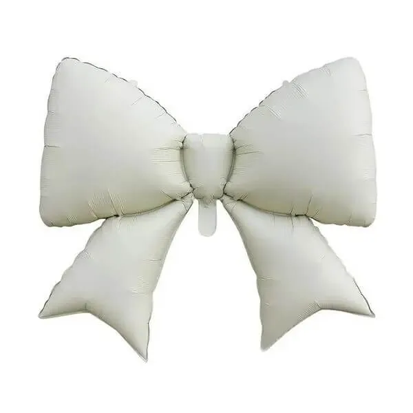 Воздушный шар - Фигура, Бант Кремовый, сатин 38"/96 см