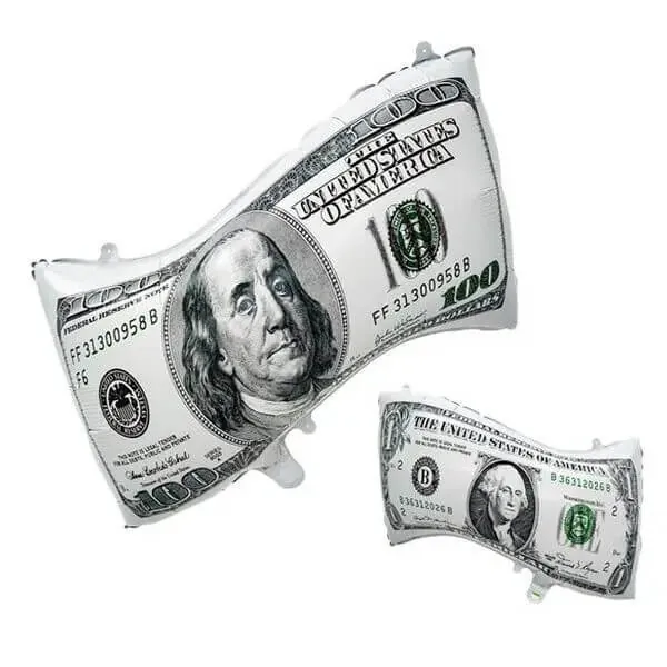 Воздушный шар - Фигура, Купюра, доллар, 24"/60 см