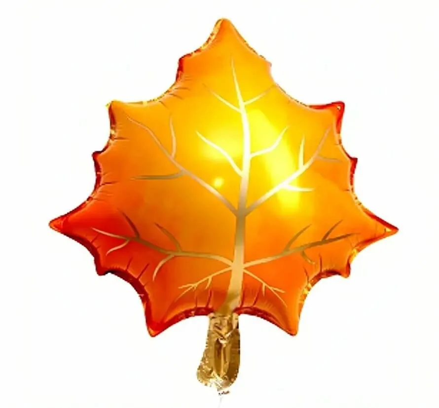 Воздушный шар - Фигура, Кленовый лист, оранжевый 24"/60 см