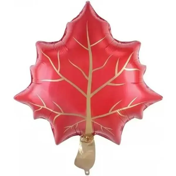 Воздушный шар - Фигура, Кленовый лист, красный 24"/60 см