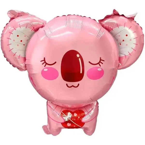 Воздушный шар - Фигура, Коала с сердечком, Розовый, 29"/74 см