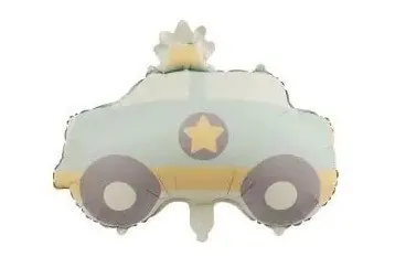 Воздушный шар - Фигура, Машина, сатин, 22"/56 см