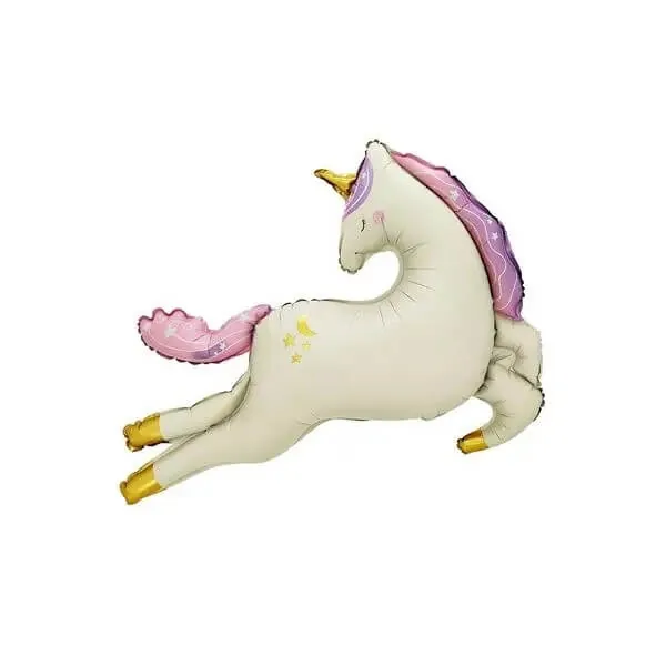 Воздушный шар - Фигура, Единорог летящий сатин, 45"/114 см