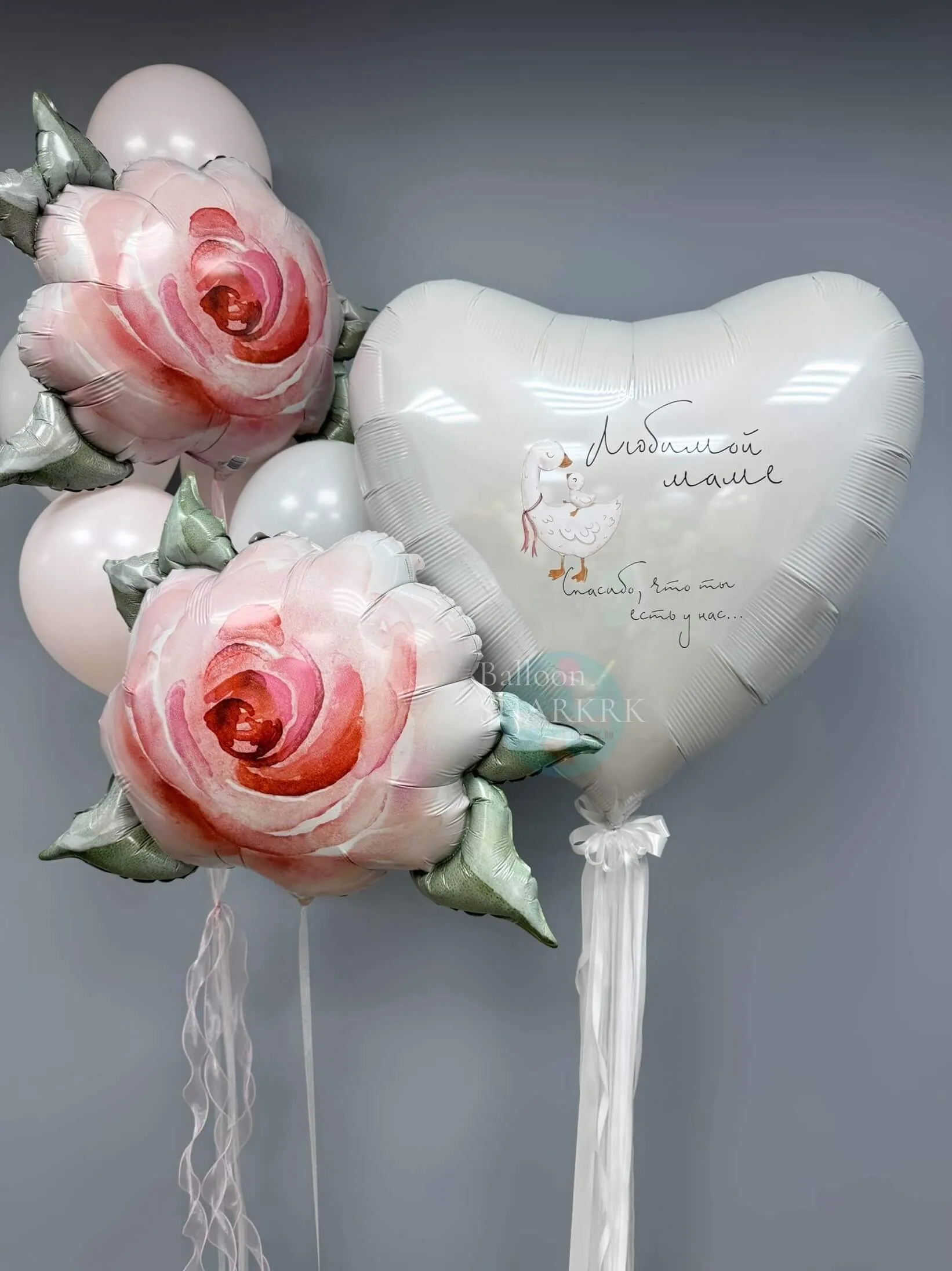 Воздушный шар - Маме (Гусыня с розами)