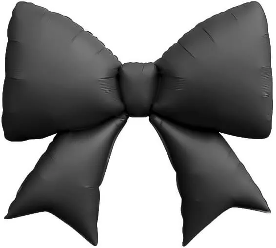Воздушный шар - Фигура, Бант, Черный, Сатин 39''/99 см 