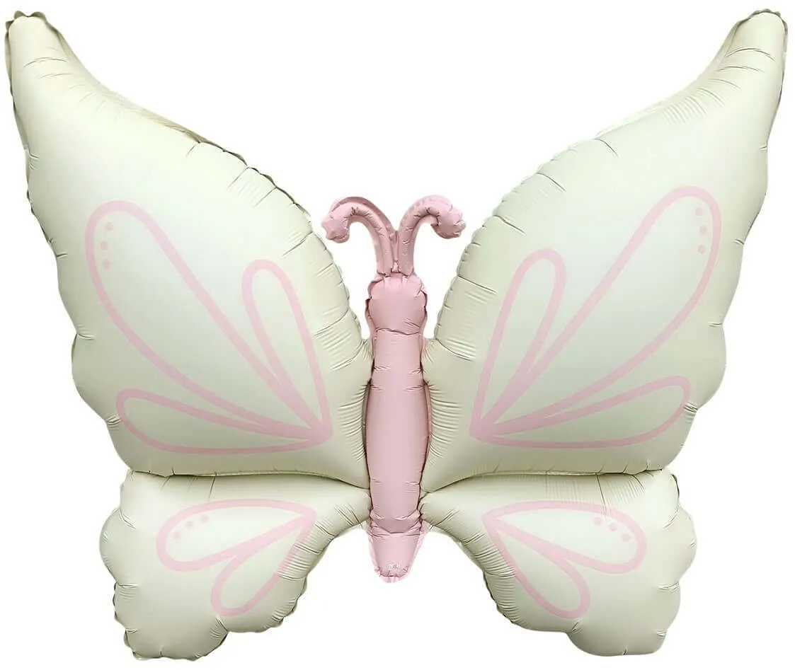 Воздушный шар - Фигура, Нежная бабочка, Кремовый, 37''/94 см 
