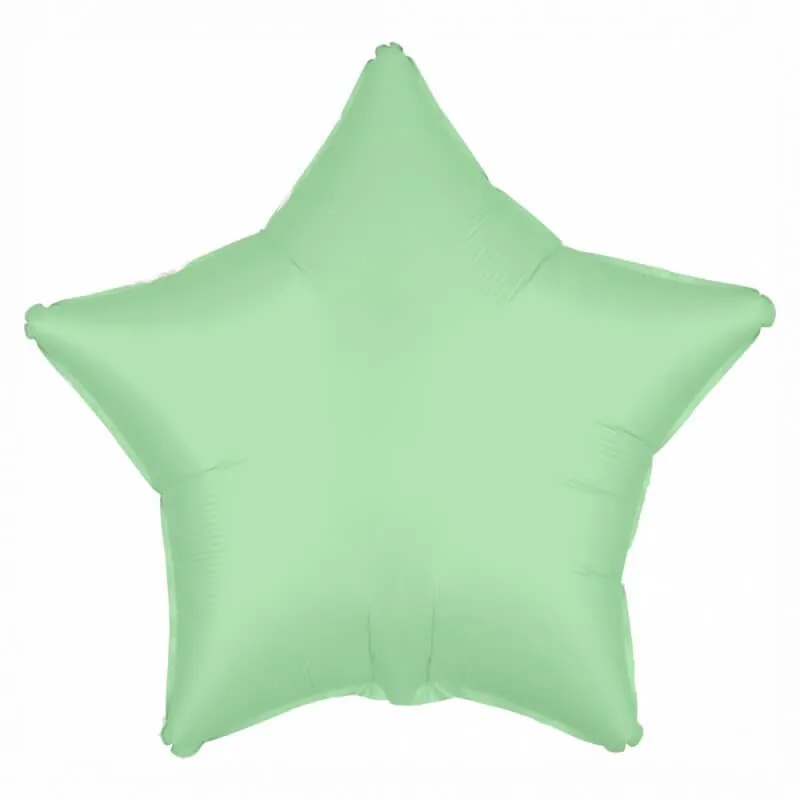 Воздушный шар - Звезда, Сатин Мятный, 18"/45 см