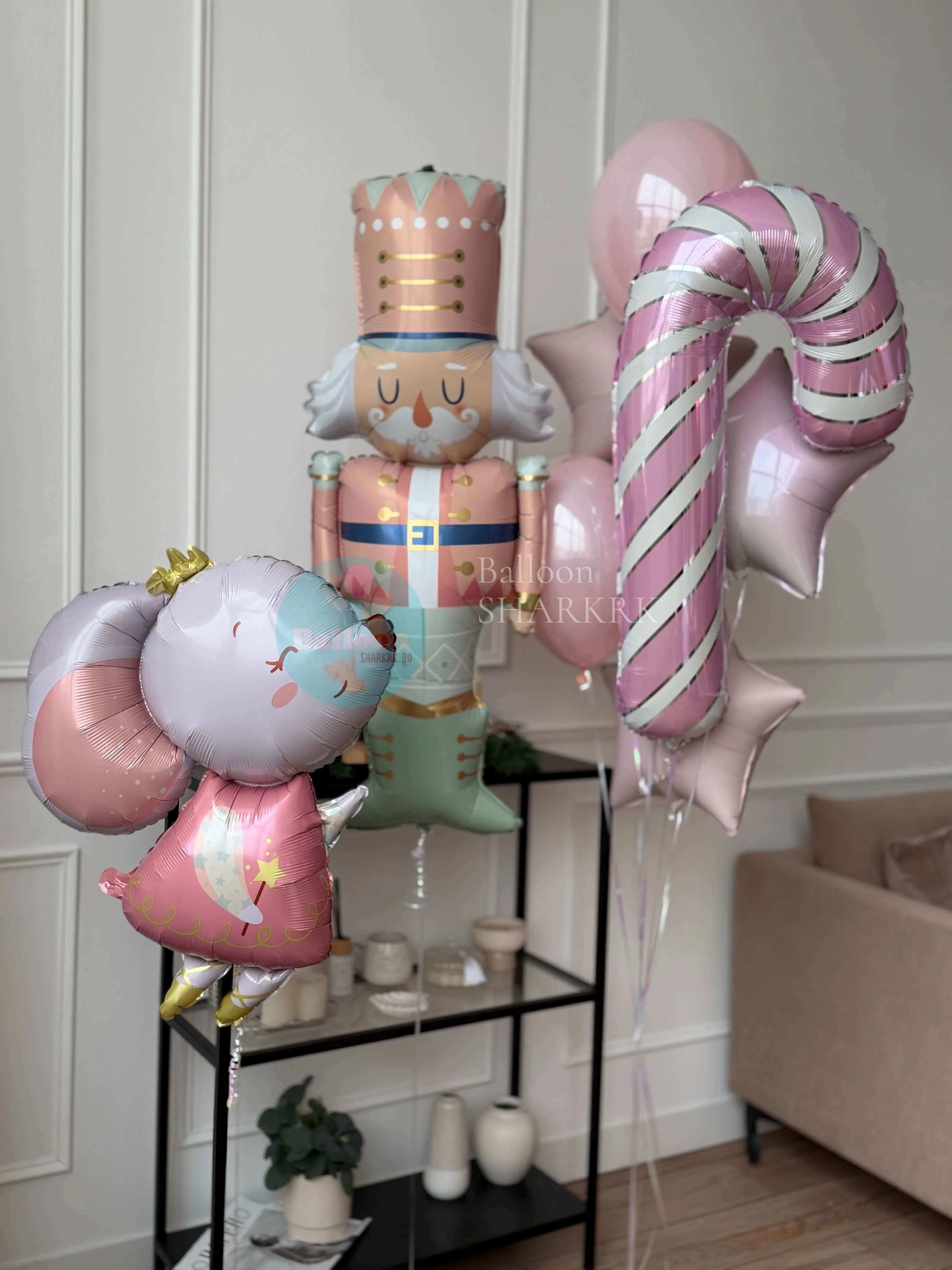 Воздушный шар - Комплект Щелкунчик (розовый)