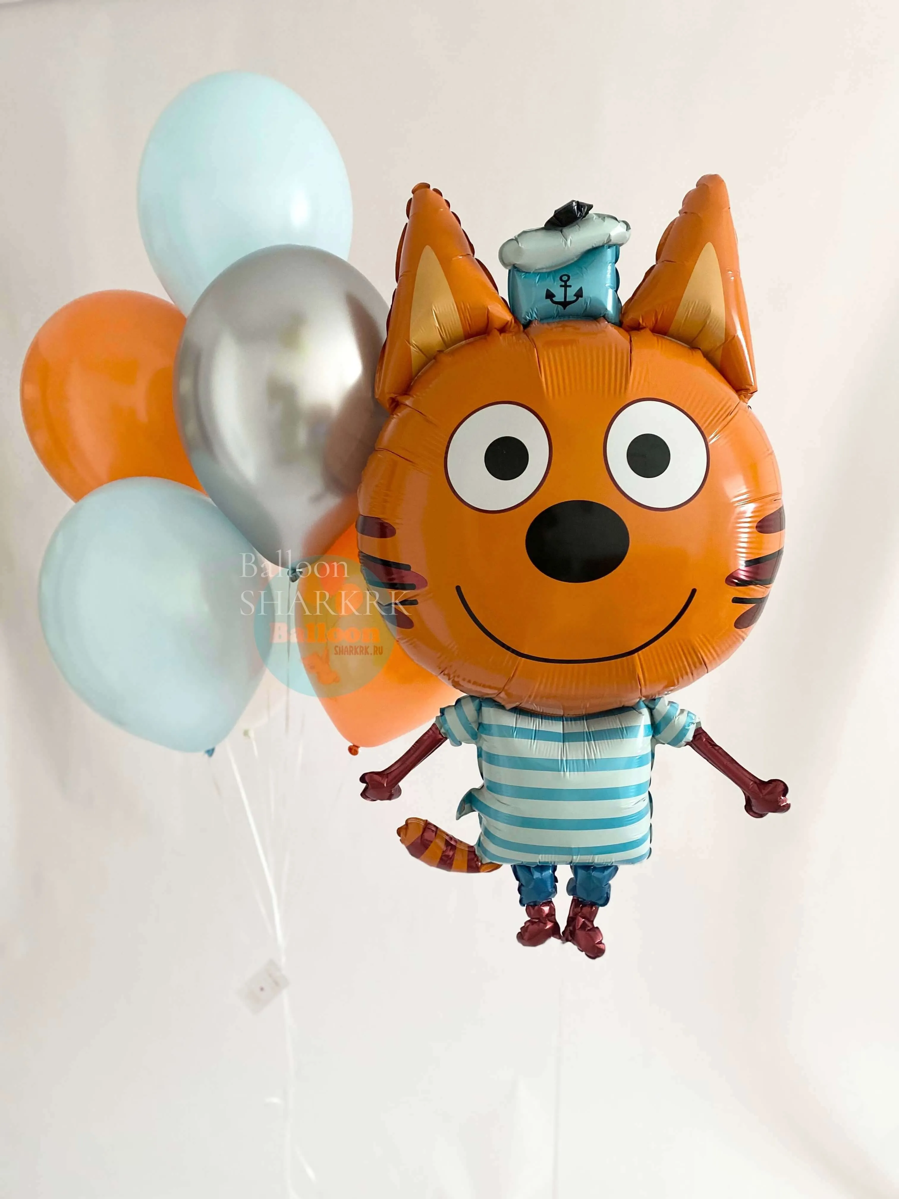 Воздушный шар - Коржик Три кота + фонтан