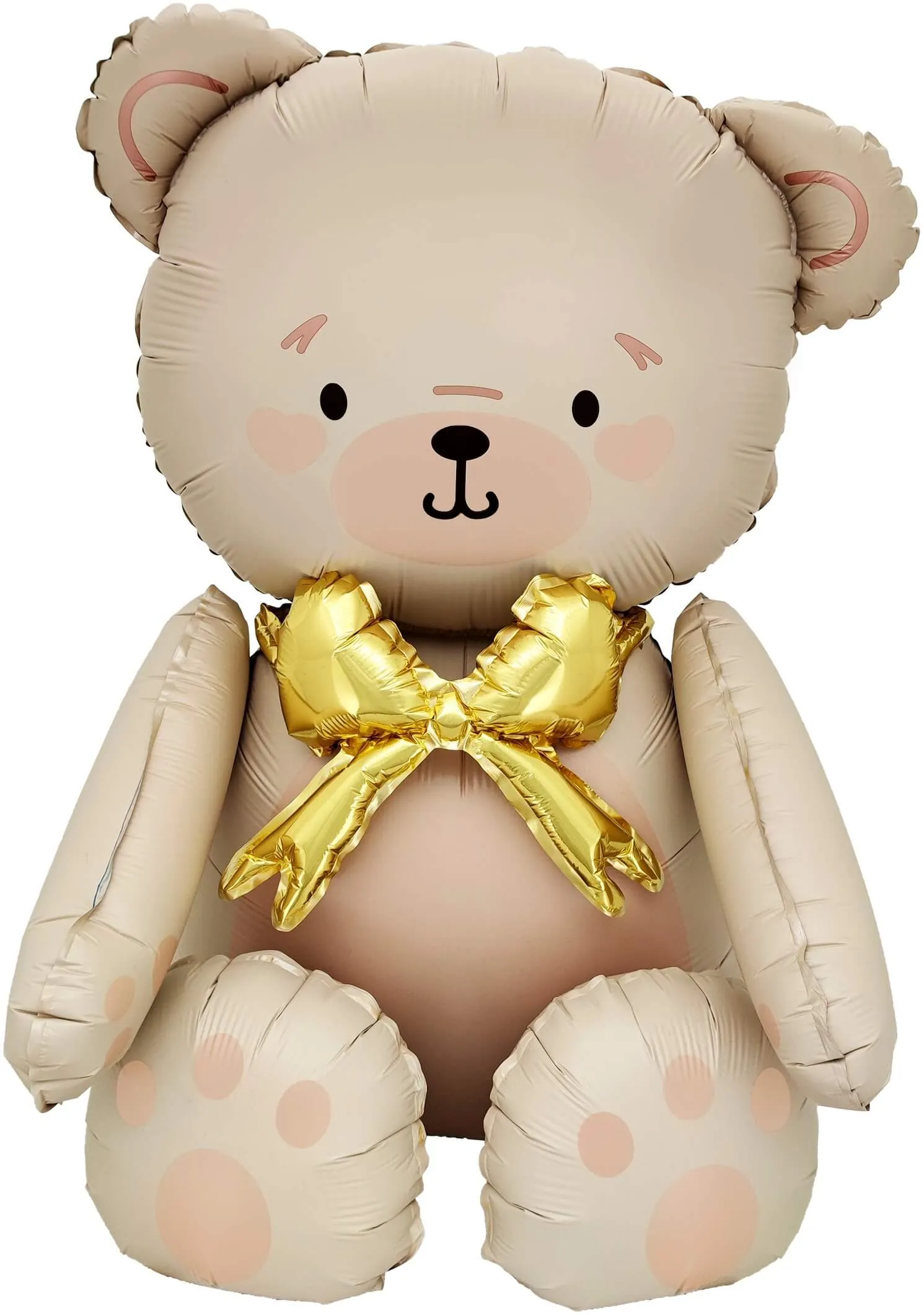 Воздушный шар - Фигура, Сидячий мишка с бантиком, Сатин, 28"/71 см