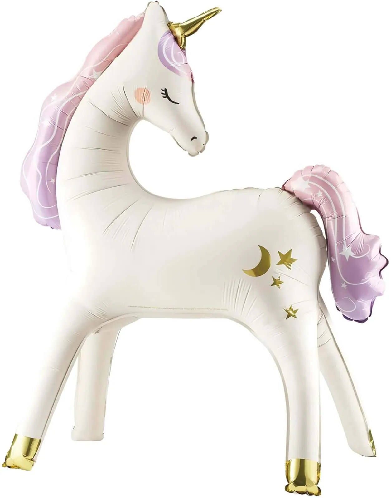 Воздушный шар - Фигура, Нежный единорог, Сатин, 38"/97 см