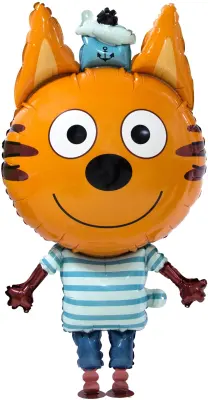 Фигура, Ходячая, Три кота, Коржик, 39"/99 см Воздушный шар - Фигура, Ходячая, Три кота, Коржик, 39"/99 см