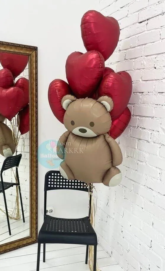 Воздушный шар - Барни с сердечками