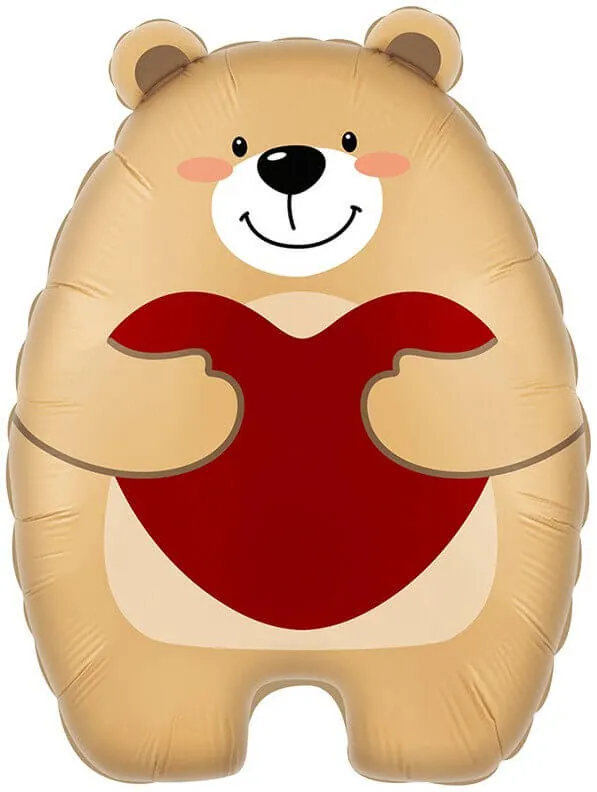 Воздушный шар - Фигура, Мишка с сердцем 21''/53 см