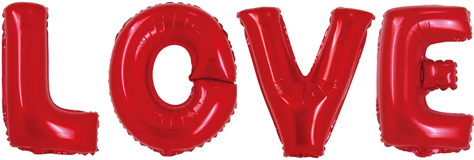 Фигура, Набор шаров-букв LOVE, Красный 32''/81 см Воздушный шар - Фигура, Набор шаров-букв LOVE, Красный 32''/81 см
