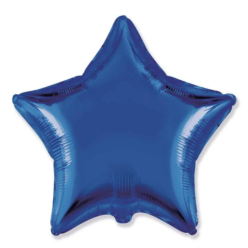 Воздушный шар - Звезда, Темно-Синий, 18"/45 см