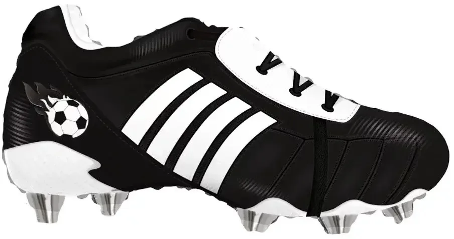 Шар Чёрно-белые футбольные бутсы с металлическими шипами и рисунком мяча