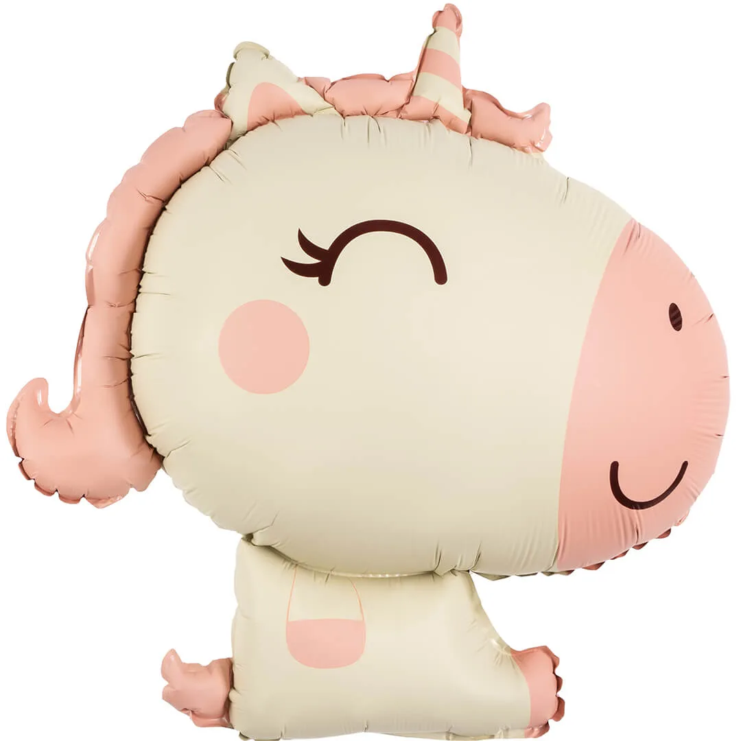 Фольгированный единорог — детский декоративный шар, пастельная гамма, милый дизайн