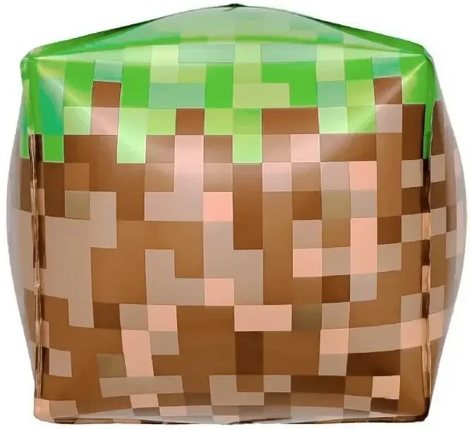Фольгированный шар в виде блока земли из Minecraft.