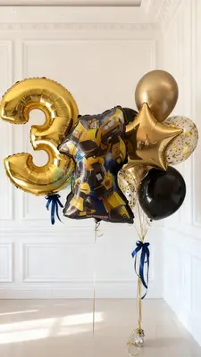 Сет шаров с Бамблби и цифрой 