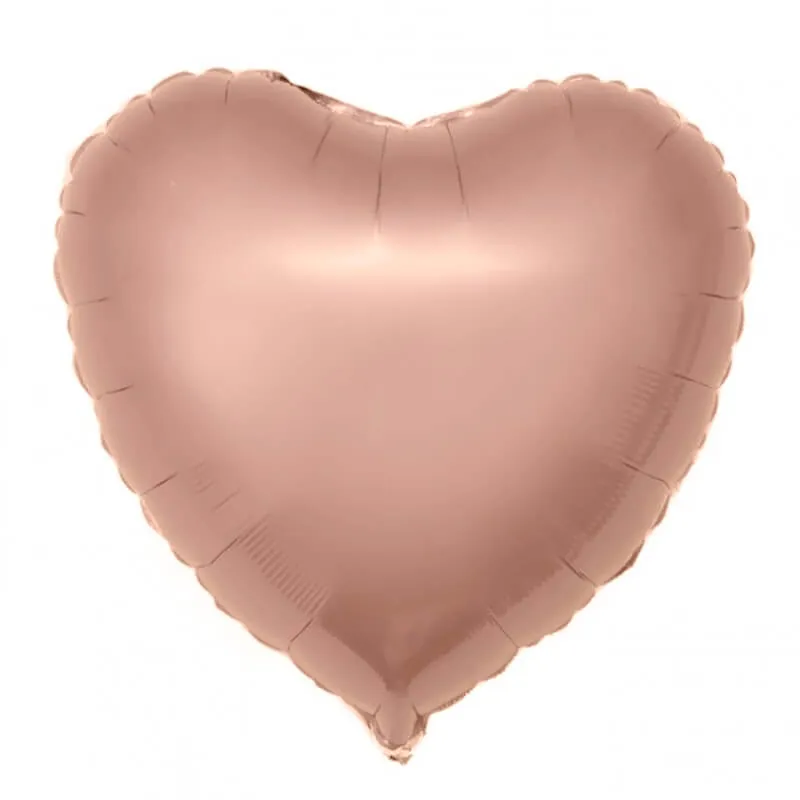Воздушный шар - Сердце, Розовое золото, 18"/45 см