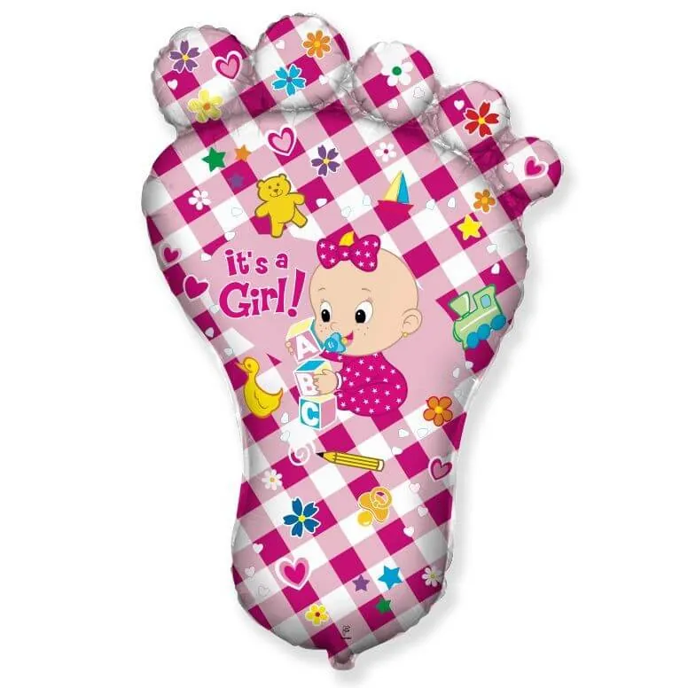 Воздушный шар - Фигура, Выписка, Ножка Девочки, 38"/96 см