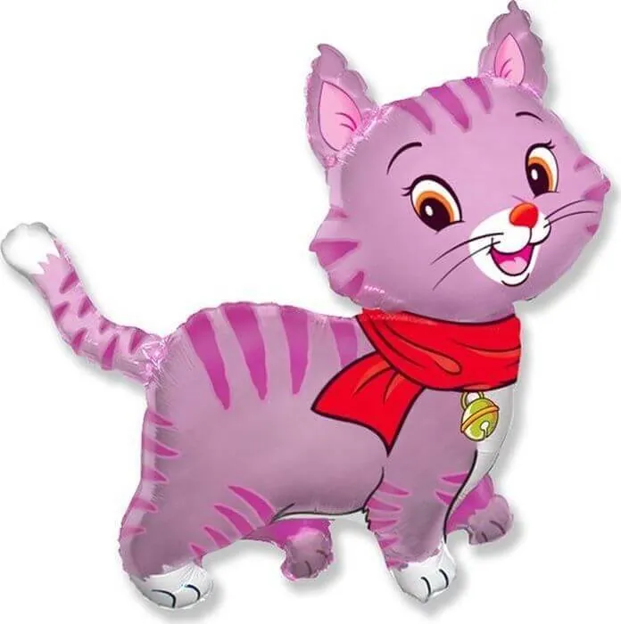Воздушный шар - Фигура, Милый котенок, Розовый 37"/92 см