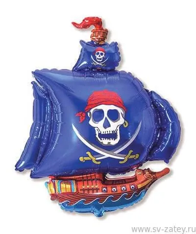 Воздушный шар - Фигура, Пиратский корабль, 38"/96 см
