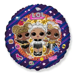 Воздушный шар - Круг, Куклы ЛОЛ, 18"/45 см
