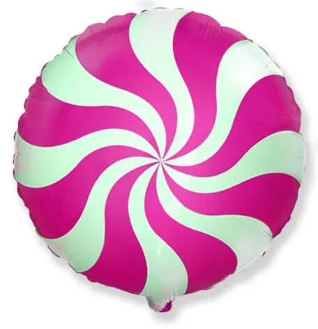 Воздушный шар - Круг, Леденец, Фуксия, 18"/45 см