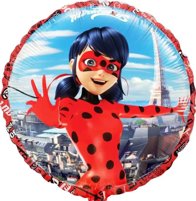 Воздушный шар - Круг, Леди Баг, 18"/45 см