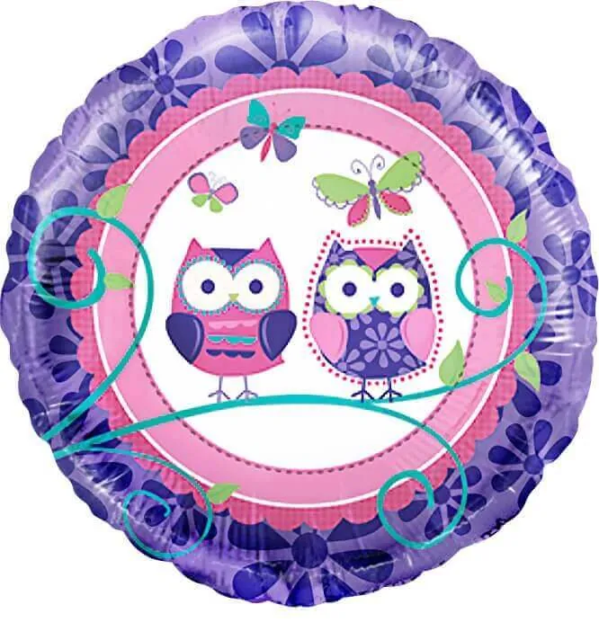 Воздушный шар - Круг, Совы, 18"/45 см
