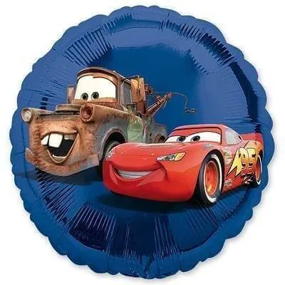 Воздушный шар - Круг, Тачки, 18"/45 см