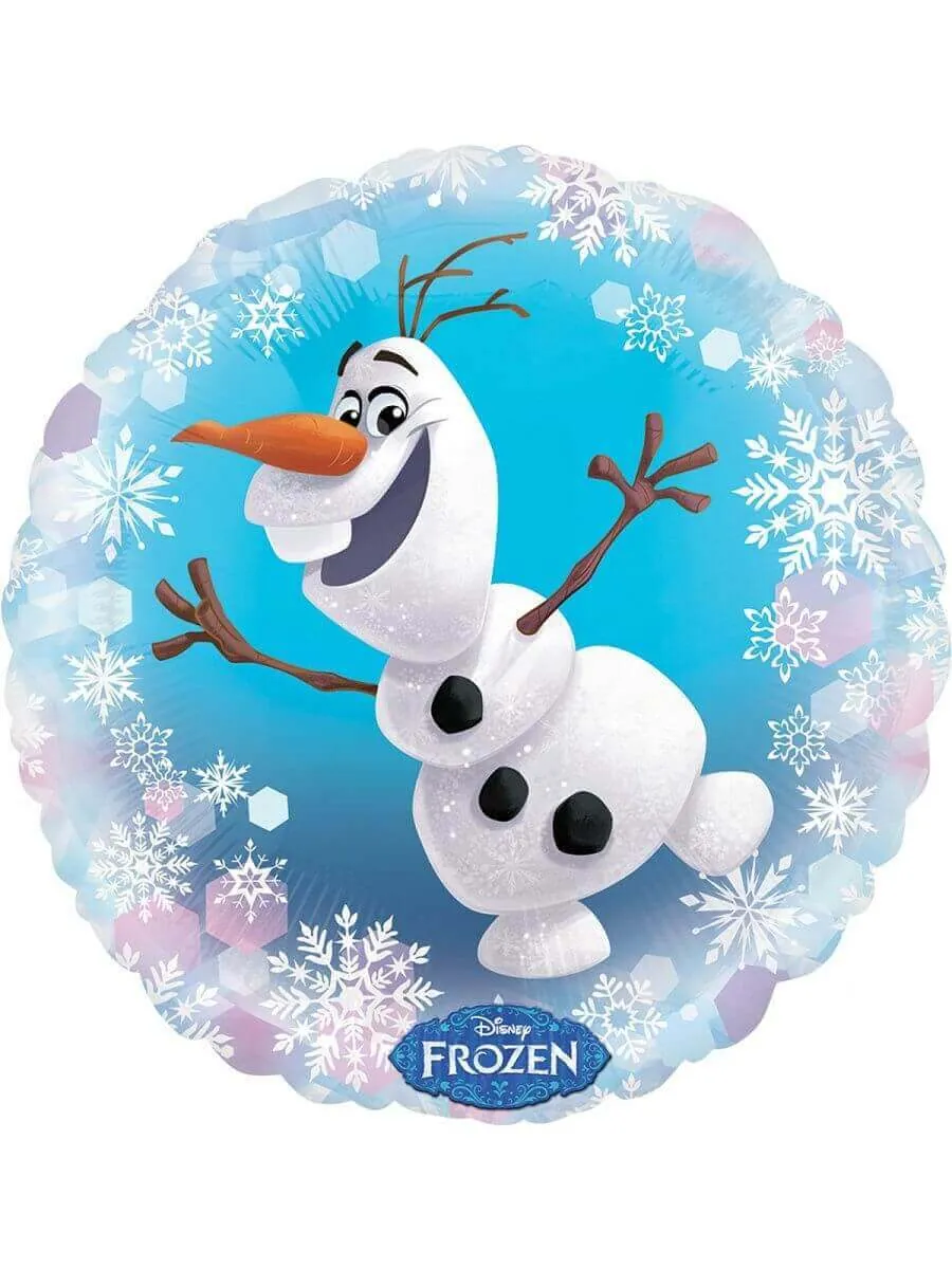 Воздушный шар - Круг, Холодное сердце, Олаф, 18"/45 см