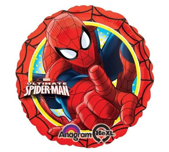 Воздушный шар - Круг, Человек Паук, 18"/45 см
