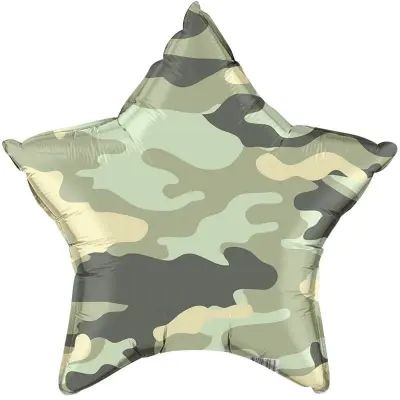 Воздушный шар - Звезда, Камуфляж, 18"/45 см