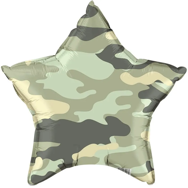 Воздушный шар - Звезда, Камуфляж, 18"/45 см
