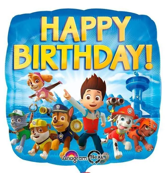 Воздушный шар - Квадрат, СДР, Щенячий патруль, 18"/45 см