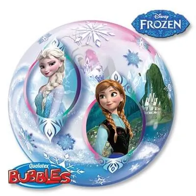 Воздушный шар - Шар ЗD Сфера, BUBBLE, Холодное сердце, Disney, 22"/55 см