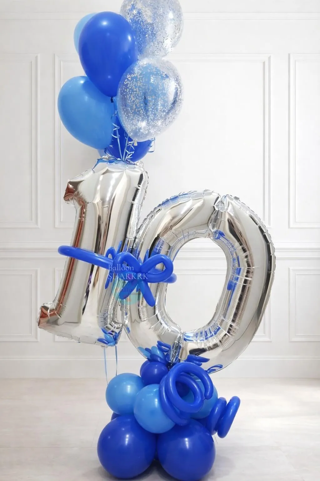 Воздушный шар - Цифра на подставке с гелиевыми шарами