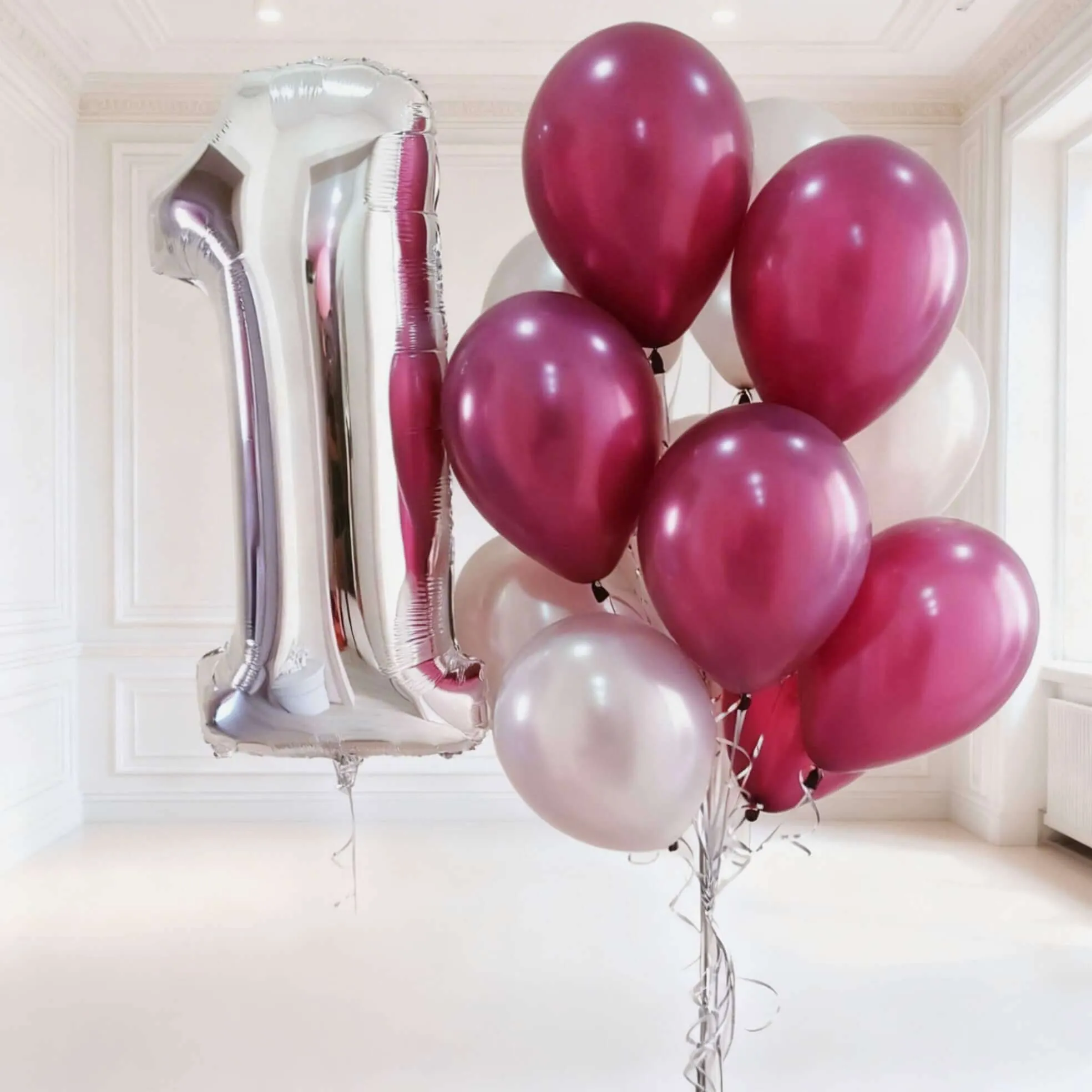 Воздушный шар - Цифра (на выбор) + связка шаров