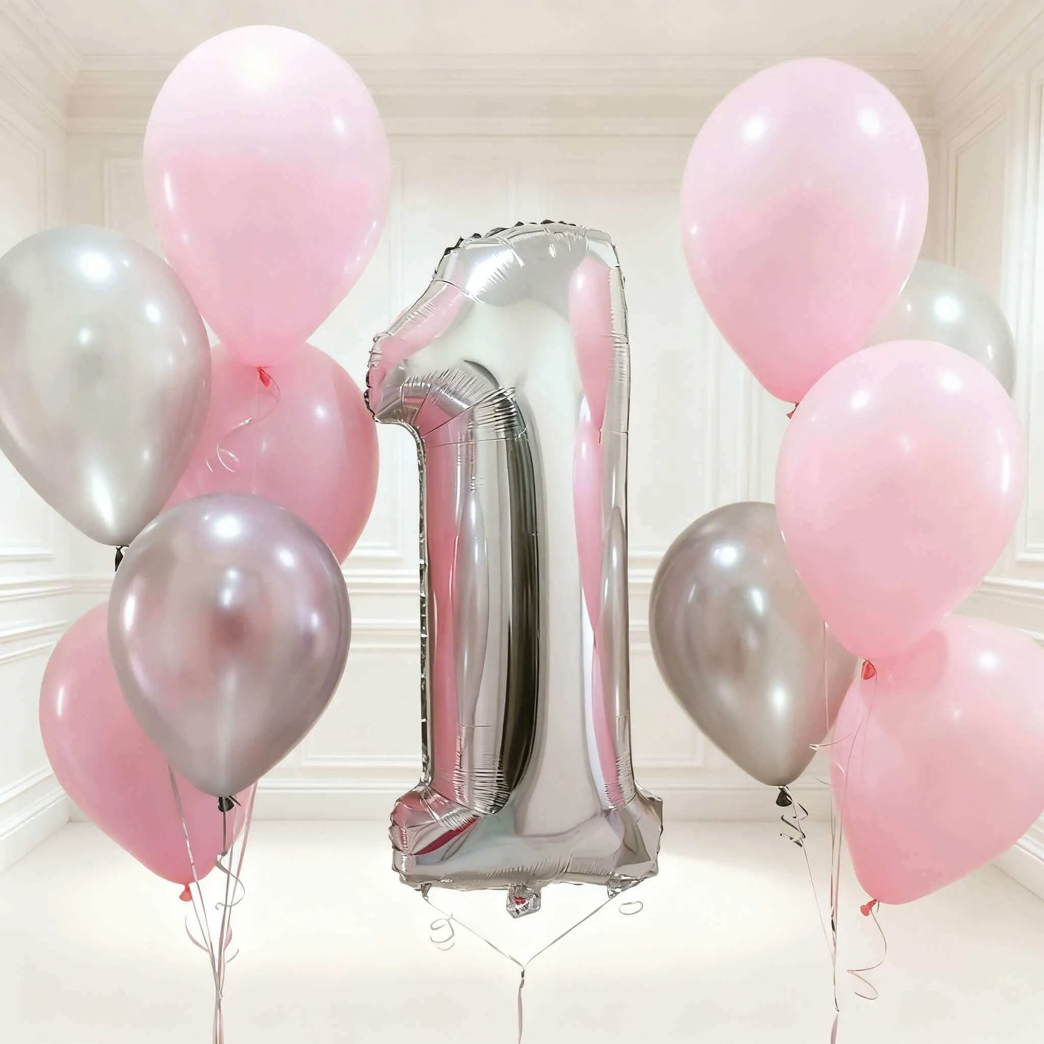 Воздушный шар - Набор : цифра (на выбор) и 2 фонтана