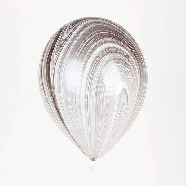 Гелиевый шар, Qualatex, Супер Агат, Серый, 11"/28 см